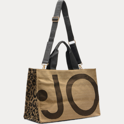 LIUJO - BORSA MARRONE TOTE CON DETTAGLI ANIMALIER