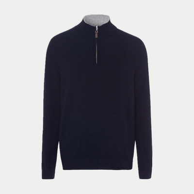 FTC - PULLOVER IN CASHMERE MEZZA ZIP