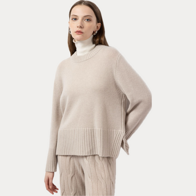 FTC - MAGLIONE GIRCOLLO LAVORATO IN CASHMERE