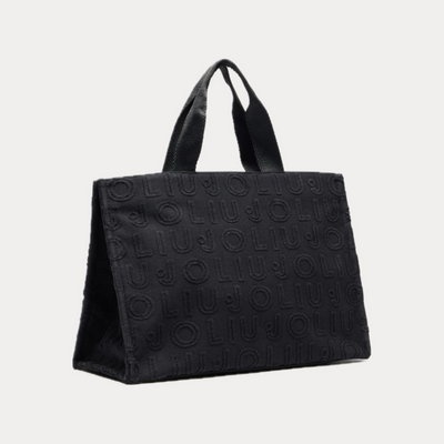 LIUJO - BORSA NERA TOTE JACQUARD