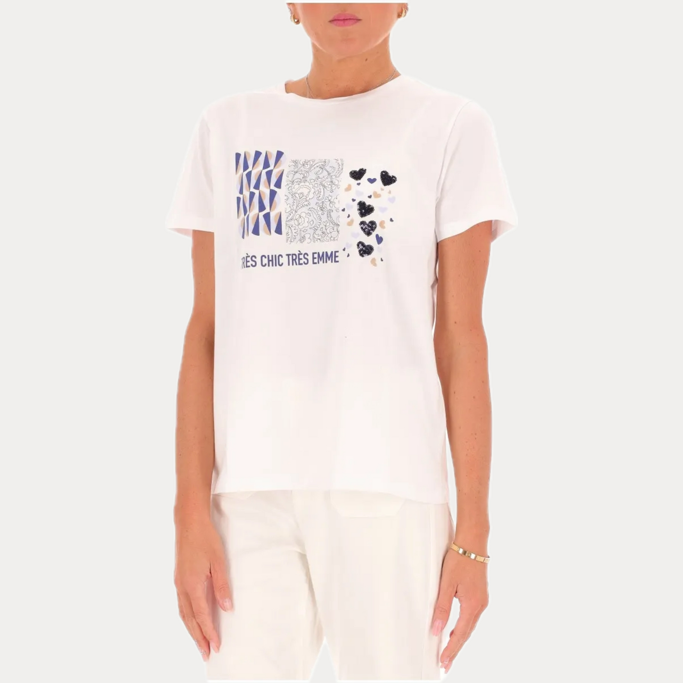 EMME MARELLA - T-SHIRT CON STAMPA FLOREALE