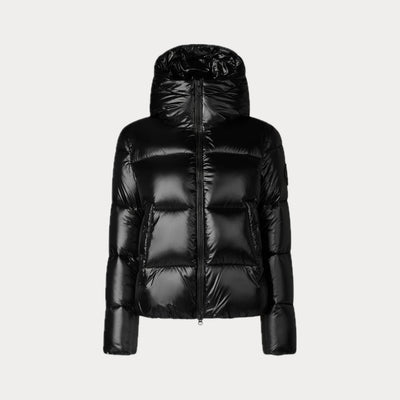 SAVE THE DUCK - PIUMINO DONNA NERO BIDDY CON CAPPUCCIO