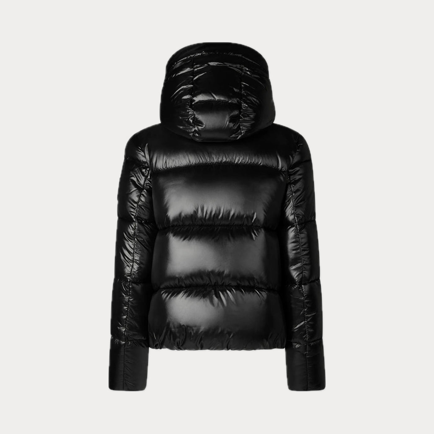 SAVE THE DUCK - PIUMINO DONNA NERO BIDDY CON CAPPUCCIO