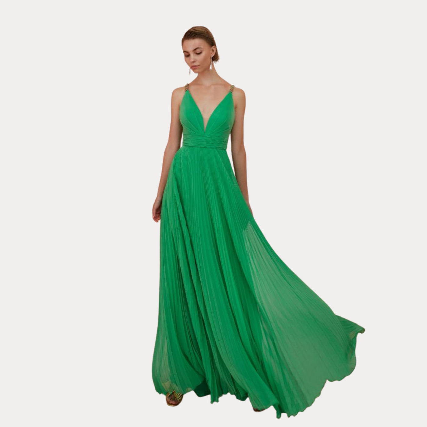 Abito Donna stile impero con scollo a V - Main Image