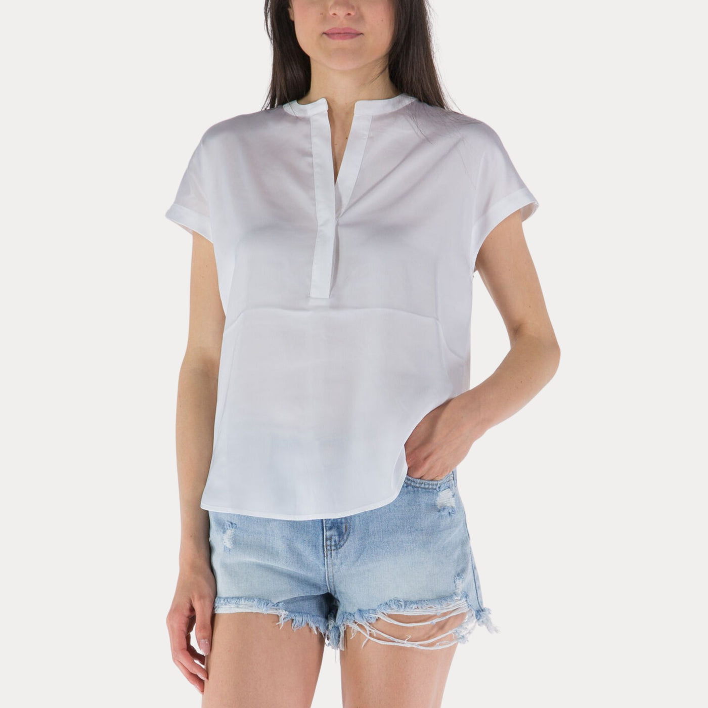 Blusa Donna con scollo a v e maniche corte