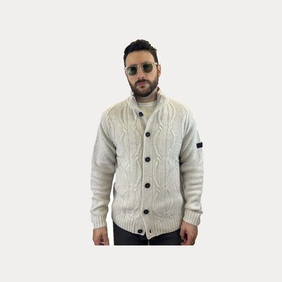 Cardigan Uomo in misto lana con collo alto