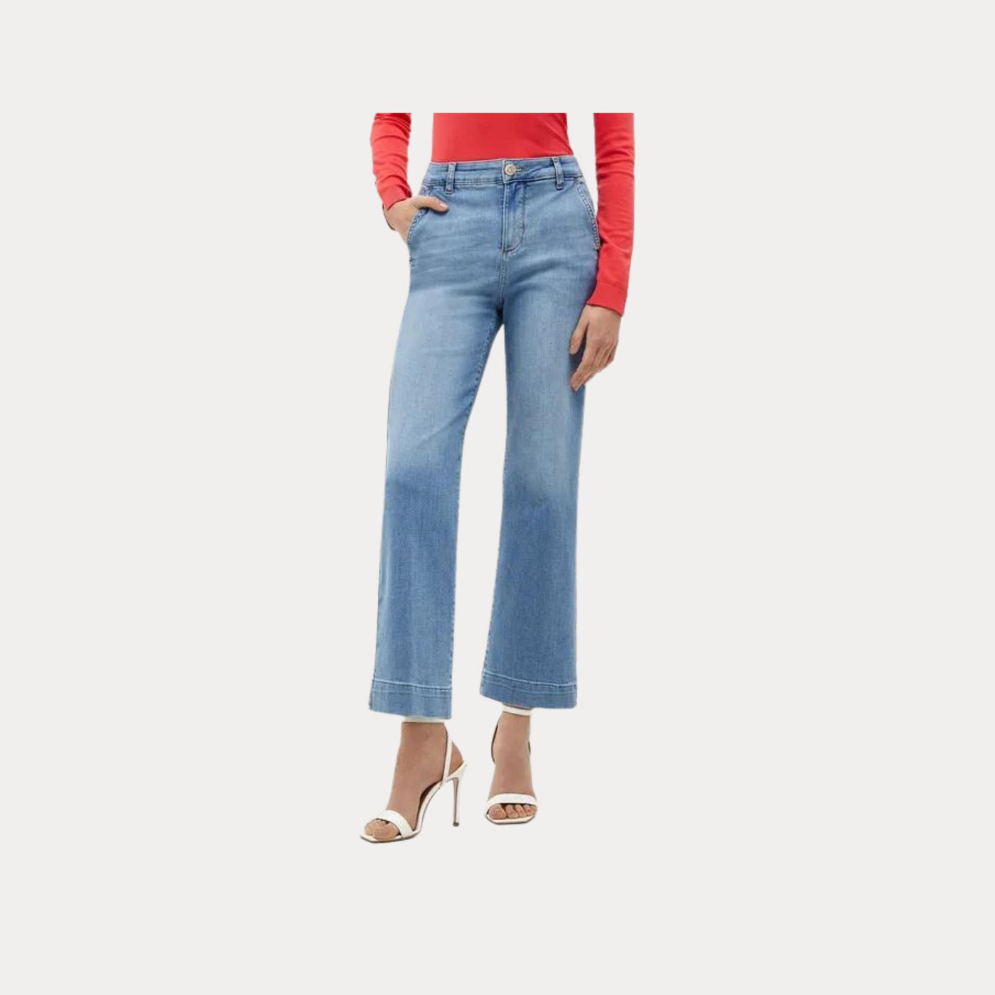 Jeans Donna chiaro con accessorio in vita