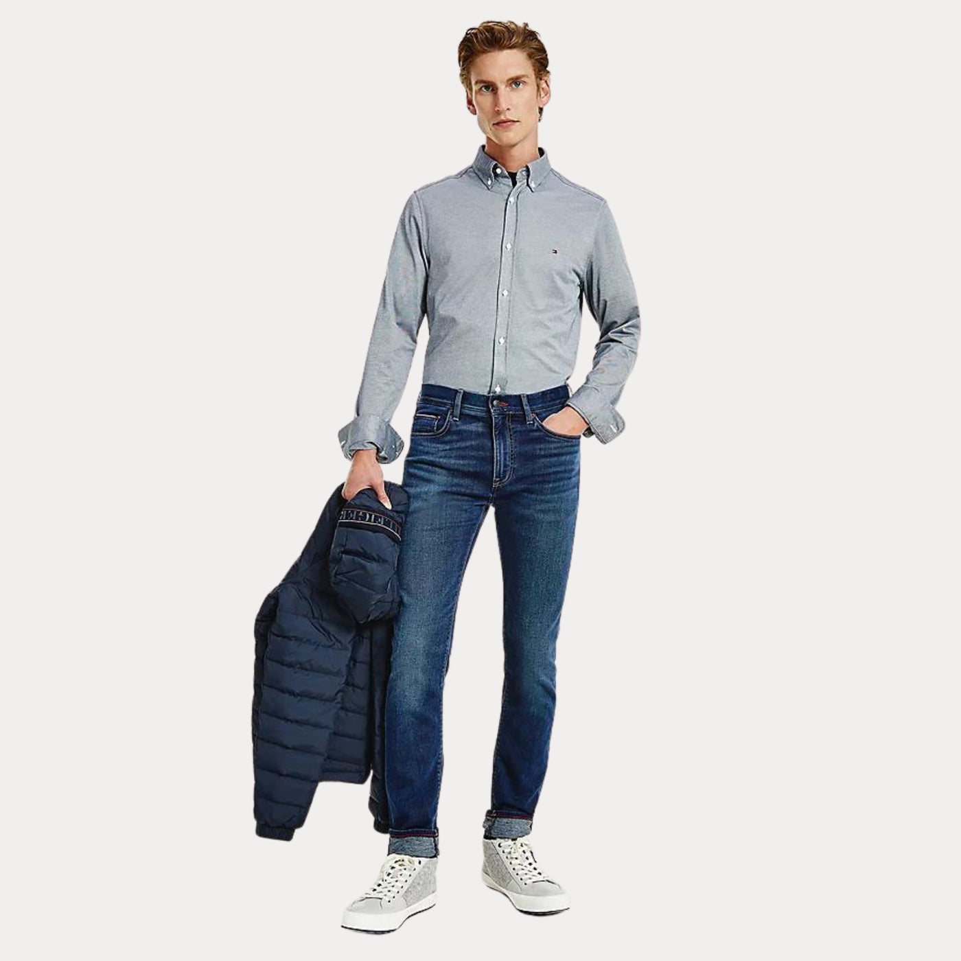 Jeans Uomo Bleecker con scoloriture e logo brand