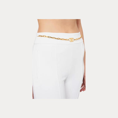 ELISABETTA FRANCHI - PANTALONE CON CINTURA ORO