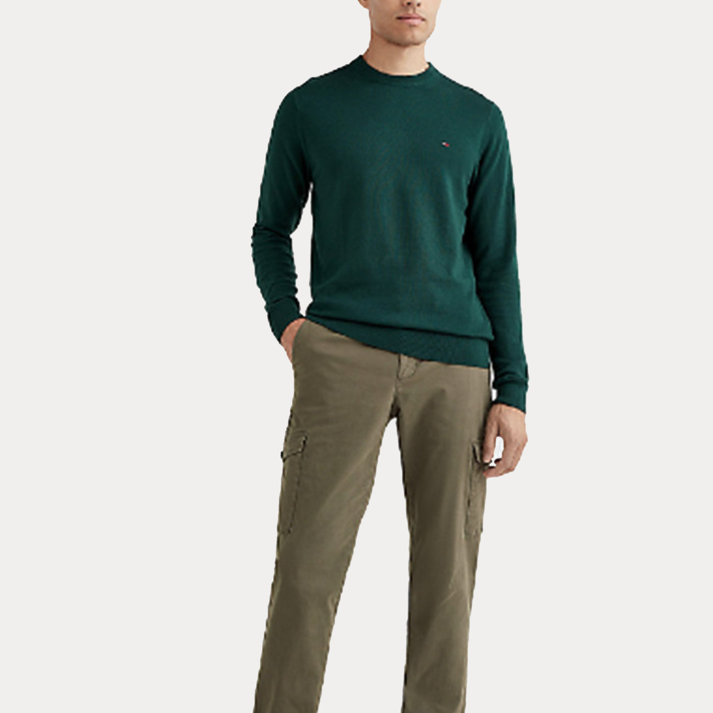 Pullover Uomo girocollo in misto cotone e cashmere