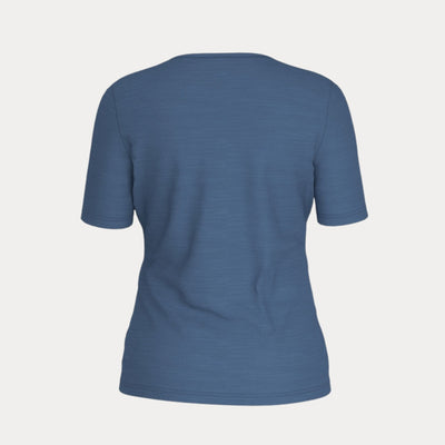 T-shirt da donna blu firmata Barbara Lebek vista retro