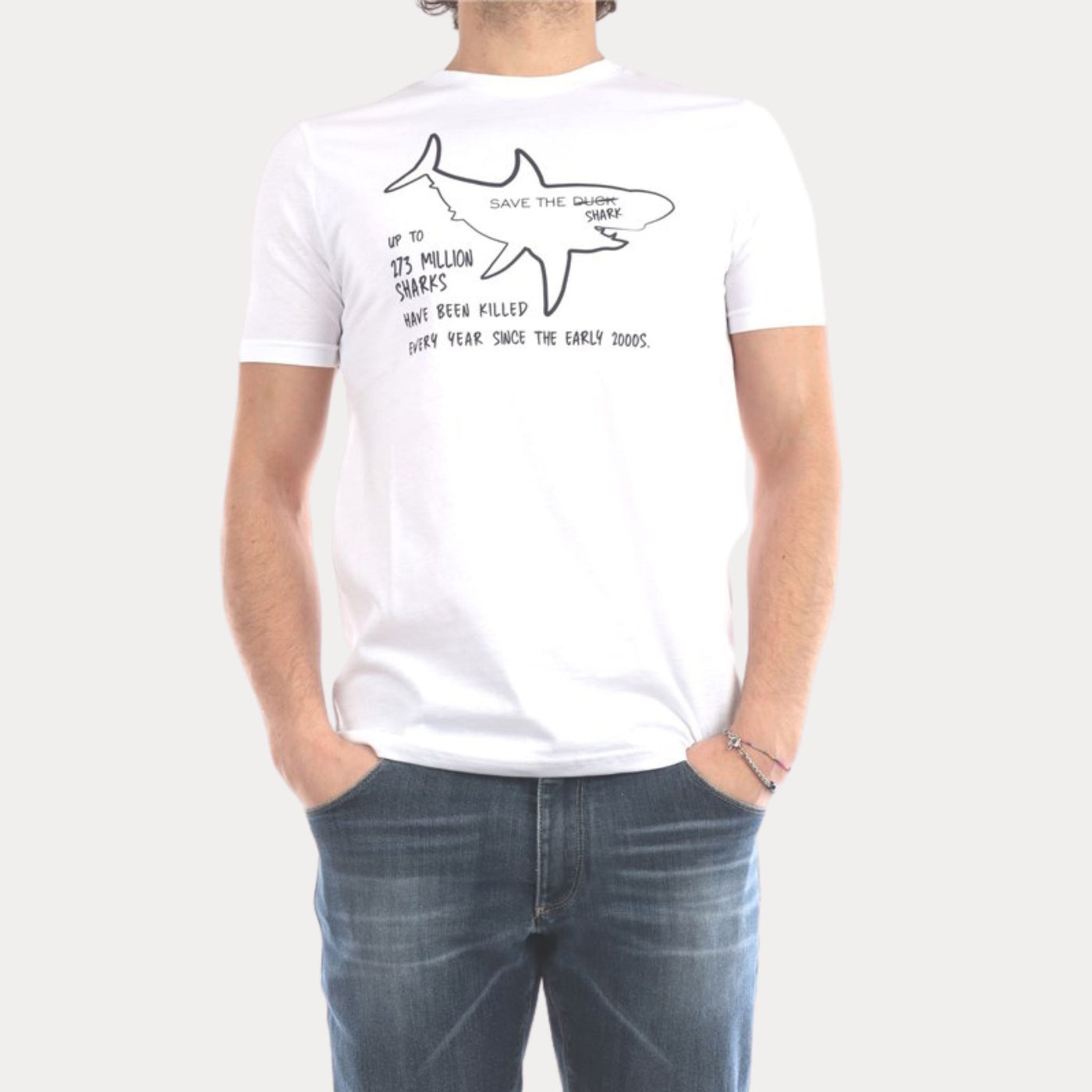 T-shirt Uomo in tinta unita con stampa sul petto