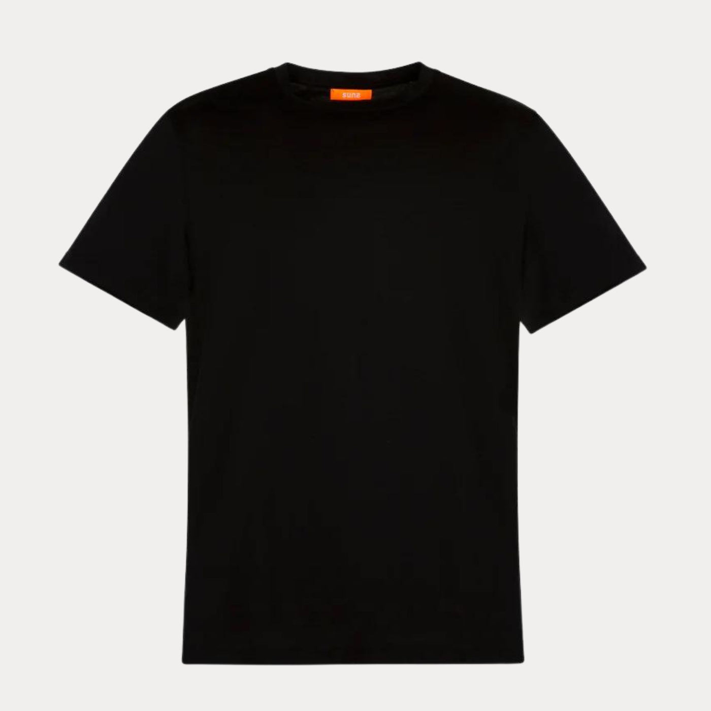 T-shirt da uomo nera firmata Sunstripes vista frontale