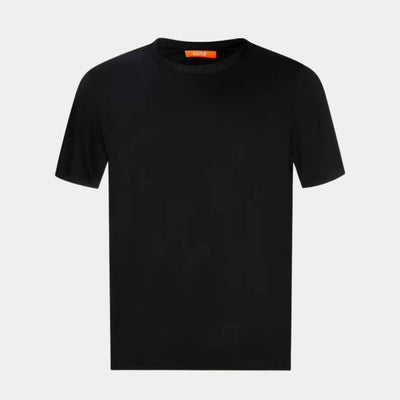 T-shirt da uomo nera firmata Sunstripes vista frontale