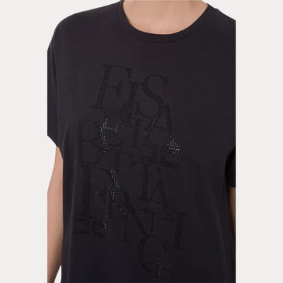 ELISABETTA FRANCHI- T-shirt Donna con scritta logo frontale