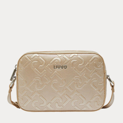 borsa gold liu jo con logo monogrammato in rilievo