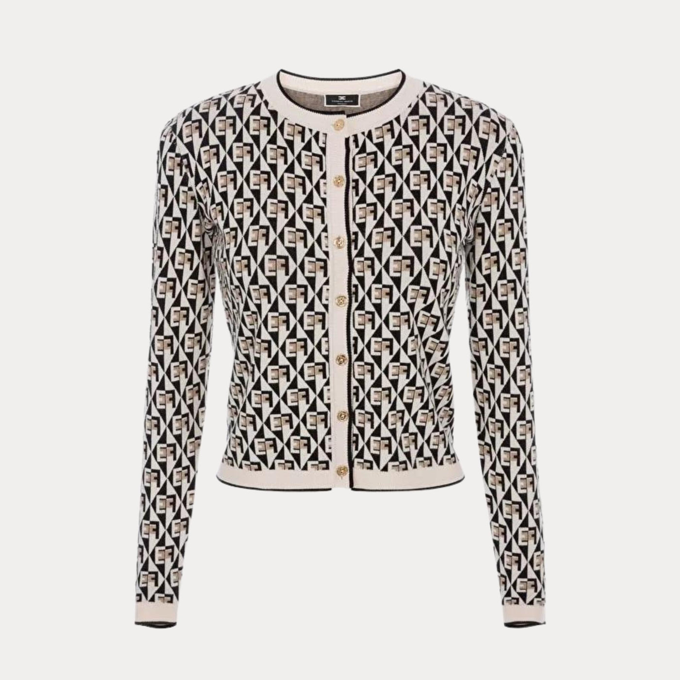 cardigan donna elisabetta franchi bottoni light gold