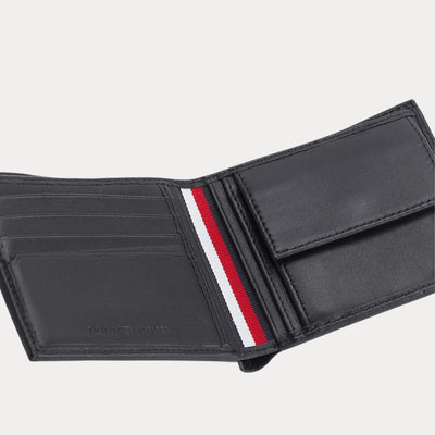 Portafogli Uomo in pelle zigrinata bifold nero aperto