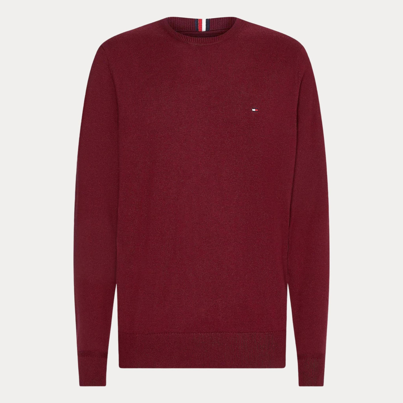 Pullover Uomo girocollo in misto cotone e cashmere bordeaux