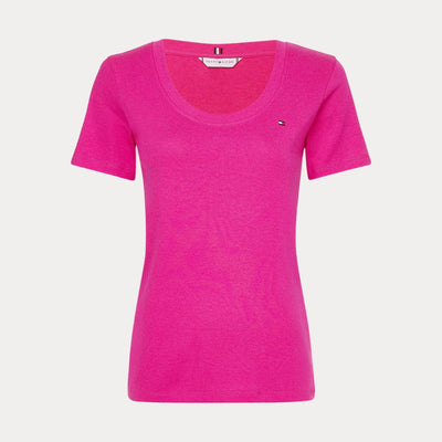 T-shirt Donna aderente in misto cotone e modal magenta